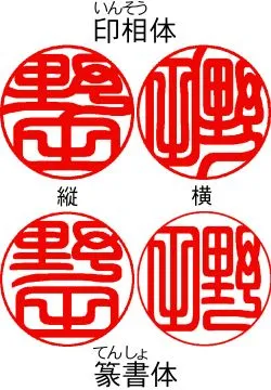 印相体・篆書体「野田」 縦と横